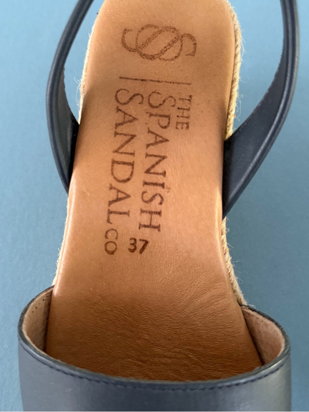 Spanish Sandal Co Navy Blue Espadrille Wedge Slingback Sandals - Picture 10 of 10